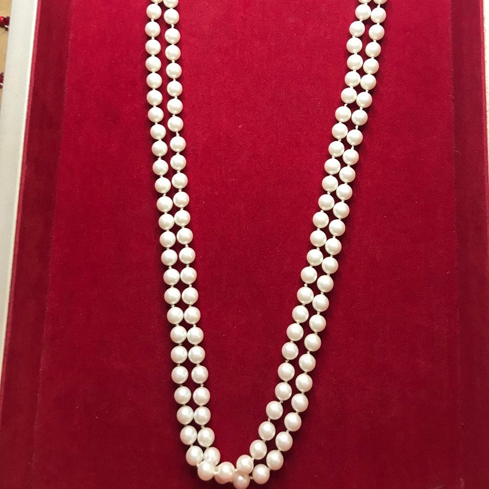 56" faux string of pearls necklace